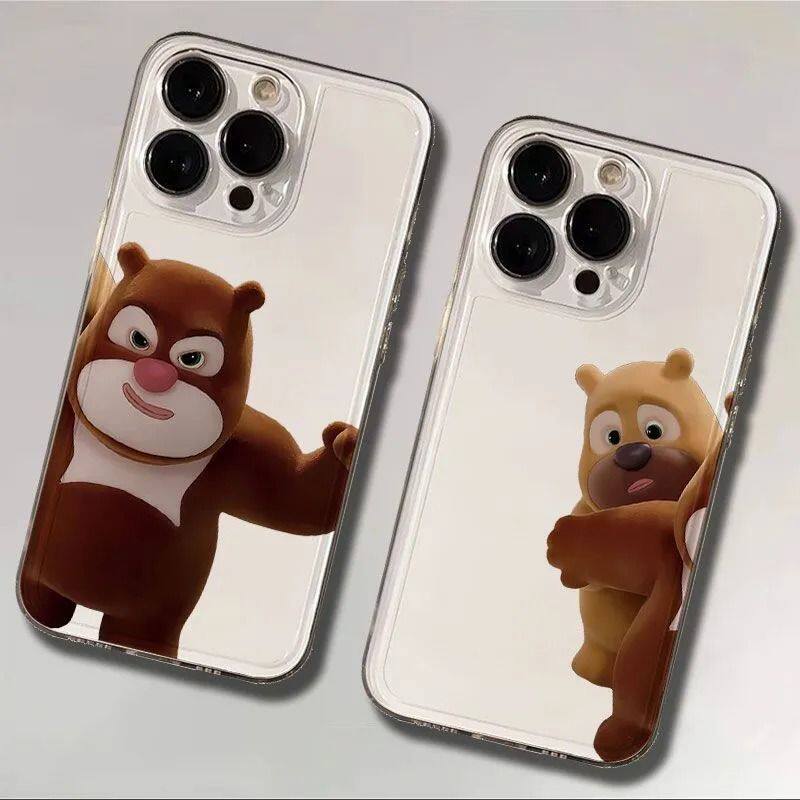 iPhone14创意红米K90透明Nova12活力版苹果15趣味VIVOS50猛男熊大熊二16ProMax软适用小米17手机壳iQOO13卡通