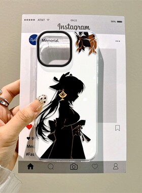 神里绫华八重神子iPhone12硬苹果13手机壳带挂绳16ProMax创意y200i大孔15plus适用红米note14卡通iqooz9turbo