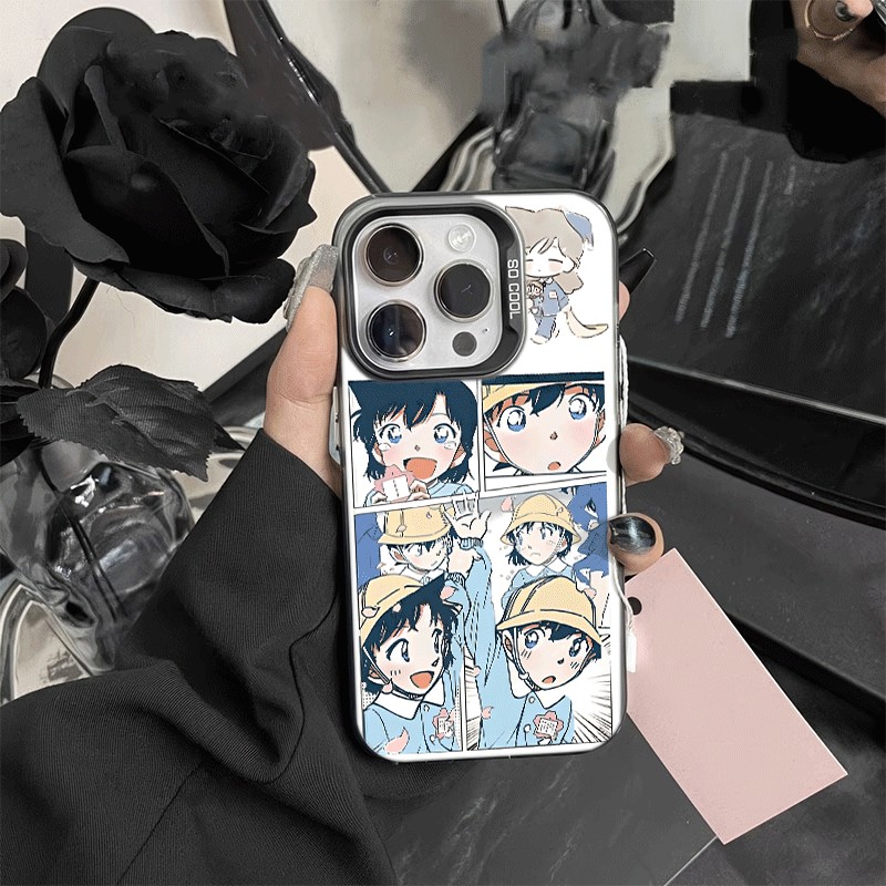情侣柯南小兰拼接苹果17彩银16plus动漫手机壳硬iPhone15高级感华为NOVA14活力适用17PRO小众12ProMax一加13T