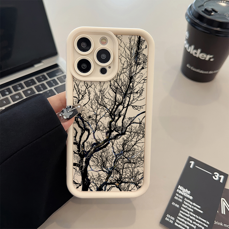 适用iPhone14个性华为Nova13糖果小米15手机壳枯树逢春12ProMax高级感VIVOX300苹果17荣耀MAGIC8小众软16plus