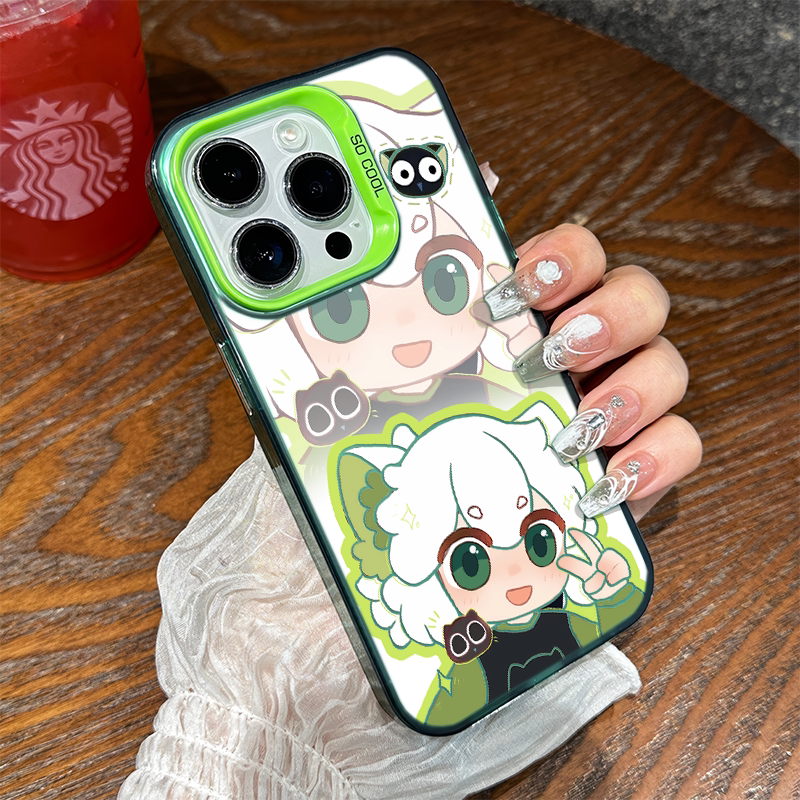 苹果16彩银一加ACE5ULTRA可爱iPhone14比耶罗小黑X200VIVOIQOOZ9TURBO适用12promax手机壳15plus硬红米note13