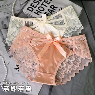 低腰女士内裤 厂家直售颜蓓薇柔软甜美蕾丝舒适透气蝴蝶结大码 609