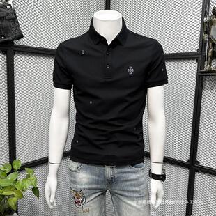 休闲高端潮牌刺绣时尚 2025夏季 新款 有领T恤 ins修身 POLO衫 短袖 男士