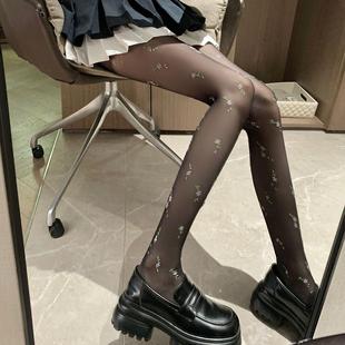 花朵 觅橘肤日系提花连裤 袜少女小碎花丝袜白色夏季 薄款 ins网红款