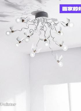 德国Birdies Nest天使翅膀小鸟吸顶灯法式中古羽毛艺术卧室客厅灯