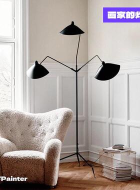 法国serge mouille三头鸭嘴落地灯北欧客厅沙发灯书房卧室立灯