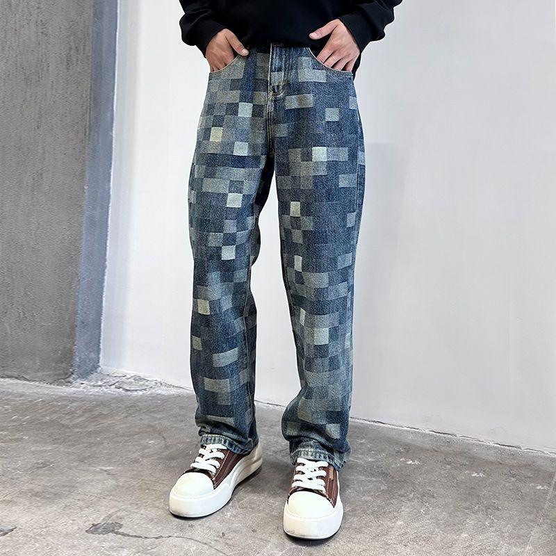 美式痞帅复古牛仔裤秋冬新款