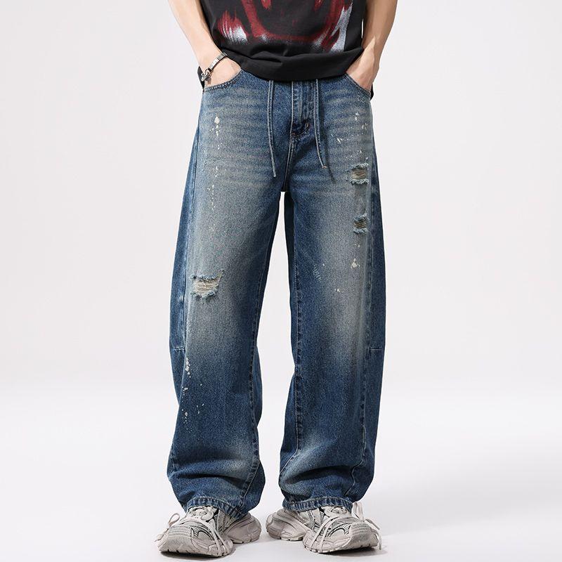 2025新款弯刀水洗阔腿裤