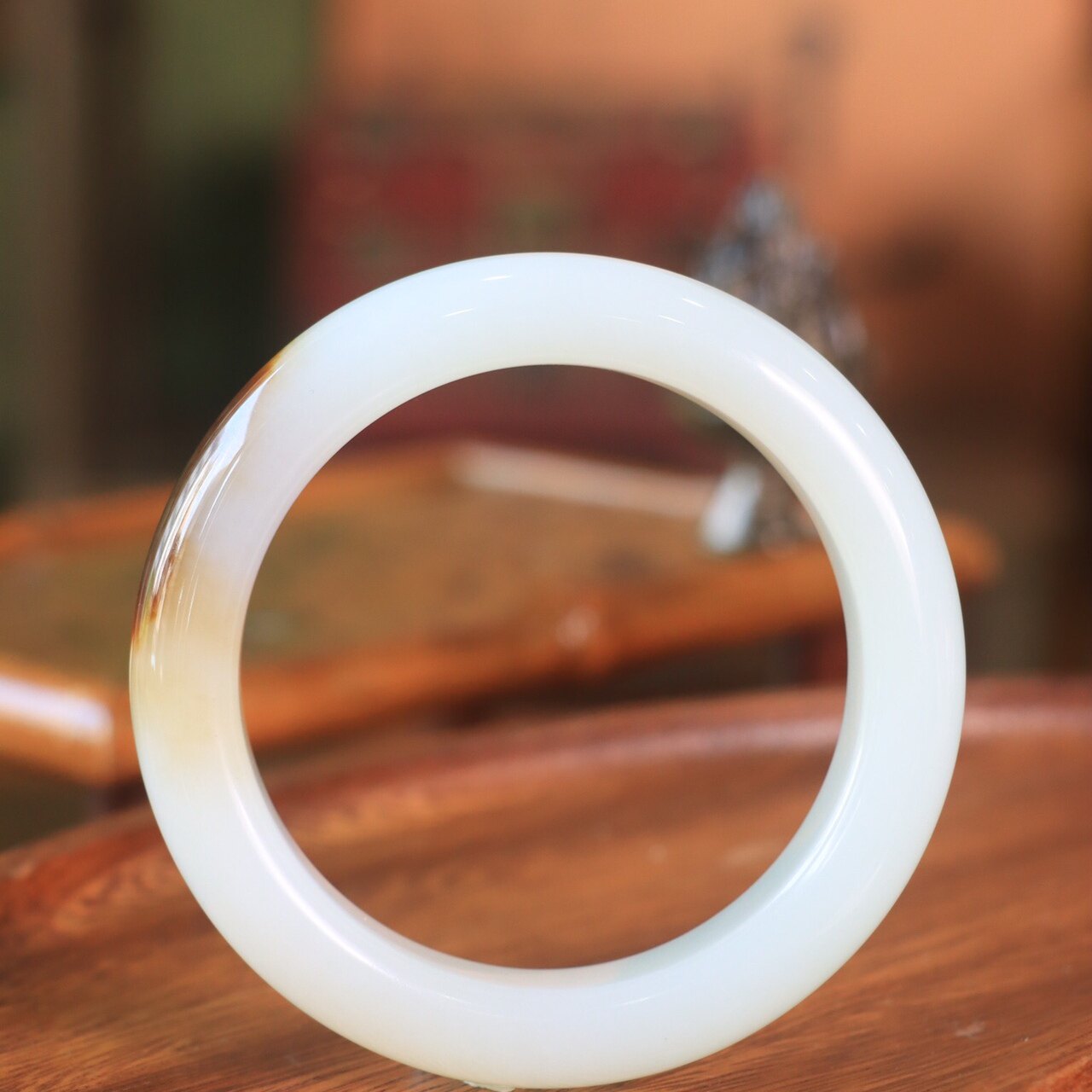 正品新疆和田玉羊脂白玉手镯女款正品带证书羊脂白玉手镯送妈妈