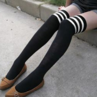 日系韩国学院风女学生校园百搭过膝棉袜秋冬季 长筒保暖