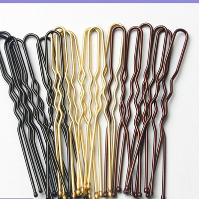 欧美U型夹盘发工具黑色钢夹固定发卡子影楼丸子头别针