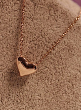 韩国饰品时尚优雅甜美可爱短款金色爱心项链颈链锁骨链女