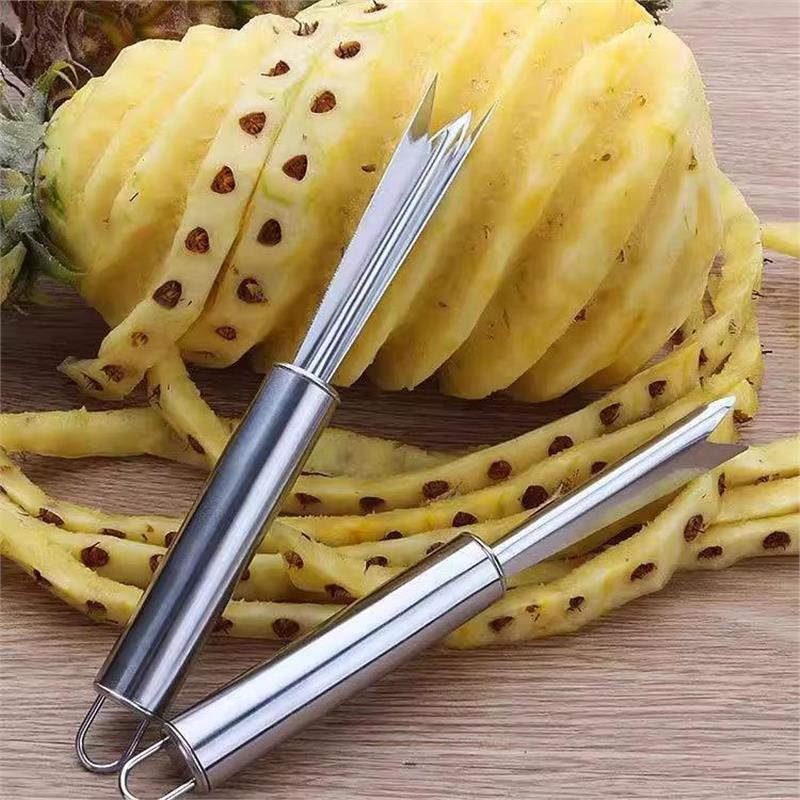 不锈钢V型菠萝刀凤梨去眼器挖眼叉家用铲菠萝刀水果快速去皮工D2