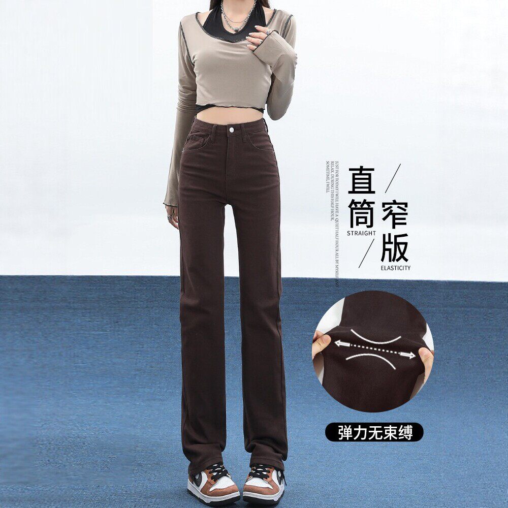 直筒牛仔裤女春秋冬季新款烟管裤