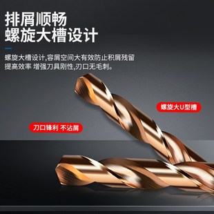 富景麻花钻头高硬度含钴不锈钢打孔钢铁超硬合金转头手电钻