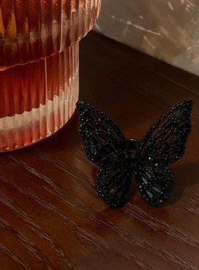 高级感立体镂空蝴蝶戒指个性开口食指戒网红简约冷淡风指环配饰女