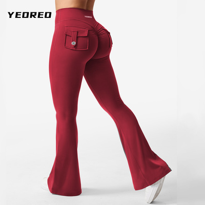 YEOREO Coreflex瑜珈裤女口袋蜜桃臀健身裤收腹运动健身微喇长裤
