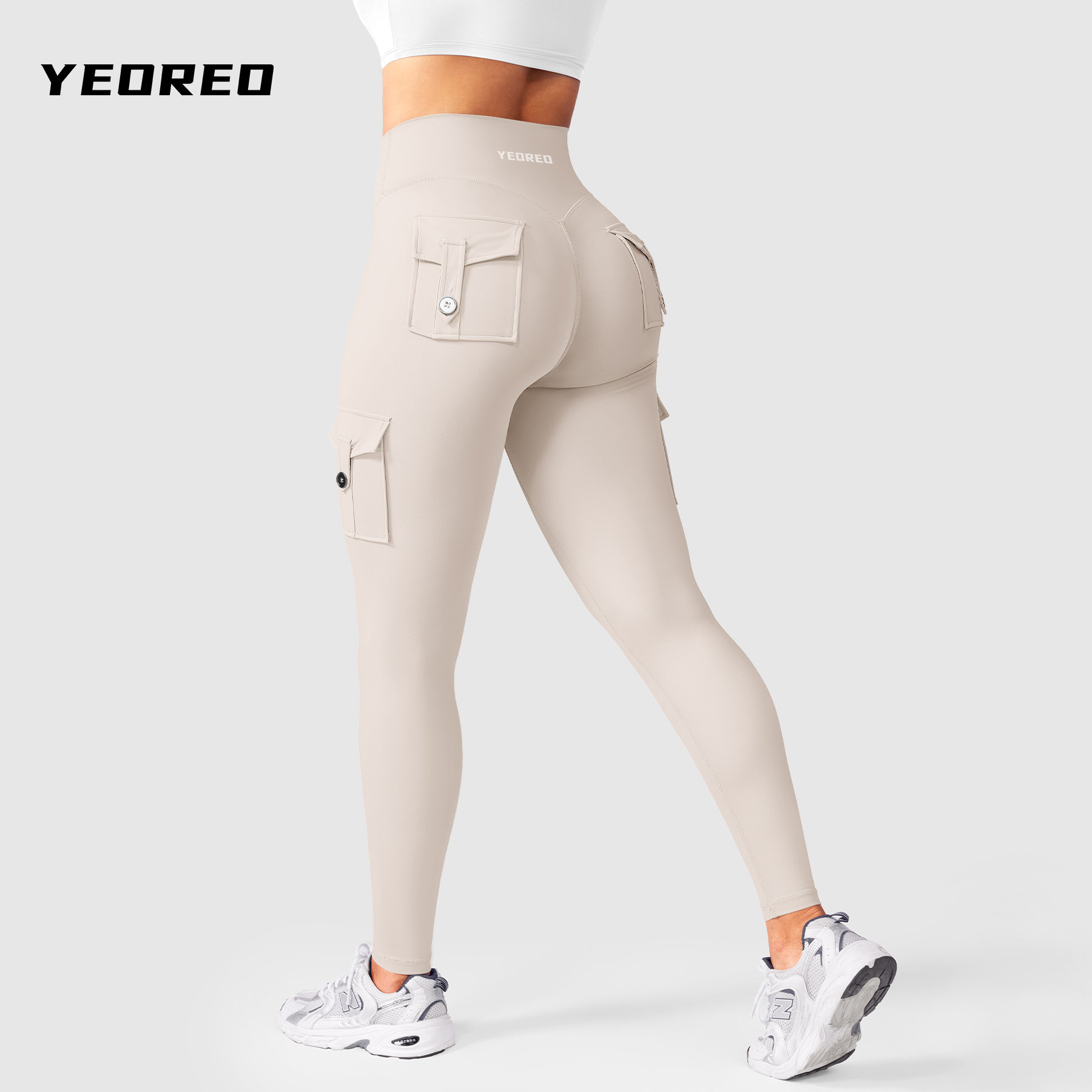 YEOREO Coreflex瑜伽裤女工装口袋健身裤紧身蜜桃臀外穿提臀裤