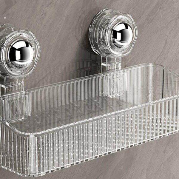 吸盘式收纳盒化妆室置物架浴室架子壁挂洗漱台收纳架子免打孔上墙