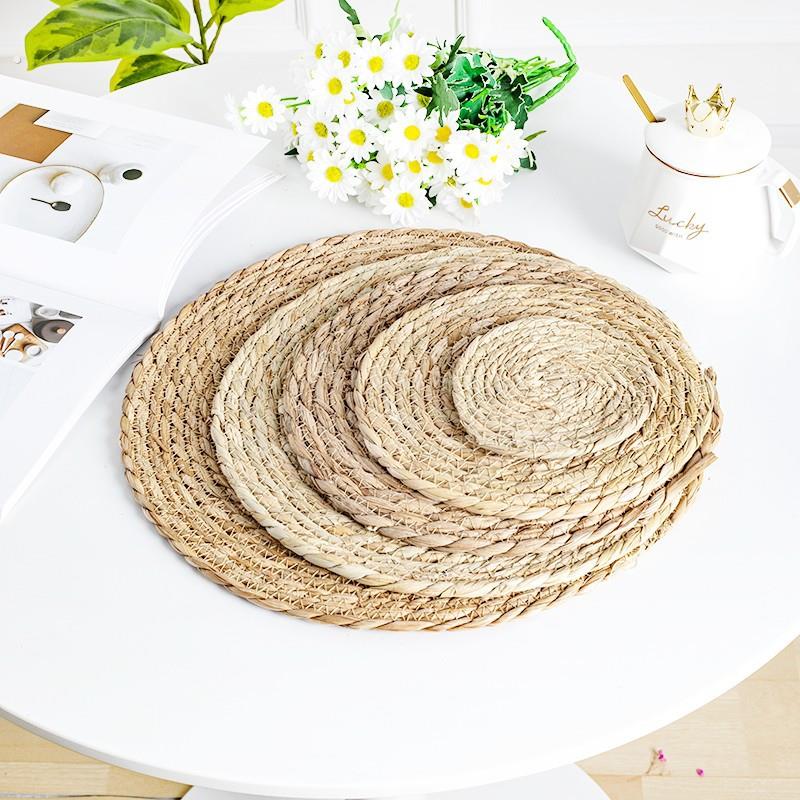 蒲草编餐桌隔热垫杯垫碗垫餐厅装饰垫子西餐垫厨房防烫垫防滑垫子