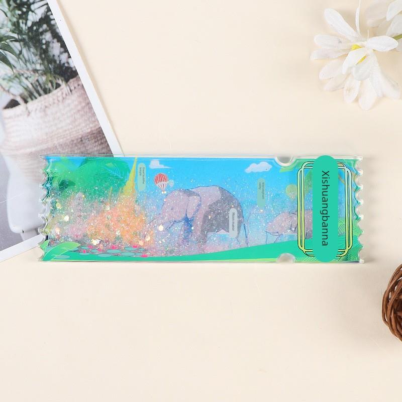 亚克力流沙款冰箱贴中国城市文创旅游磁吸票根创意景区纪念品