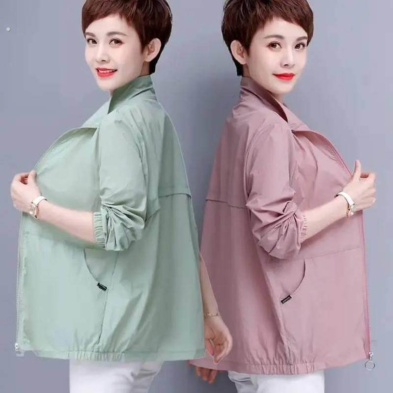 中年妈妈防晒衣女夏季薄款2025新款防紫外线中老年轻薄上衣外套