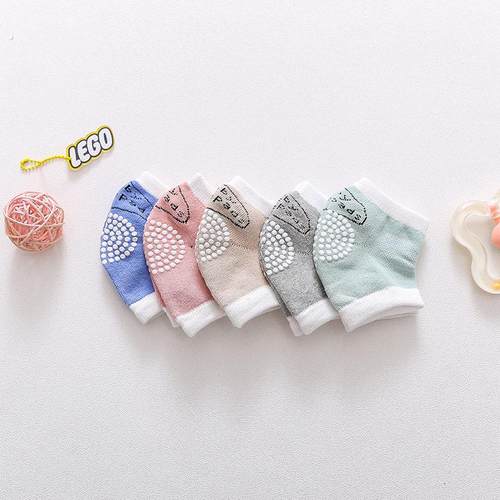 全棉儿童护膝秋季点胶防滑婴儿护膝网眼透气运动宝宝爬行护膝