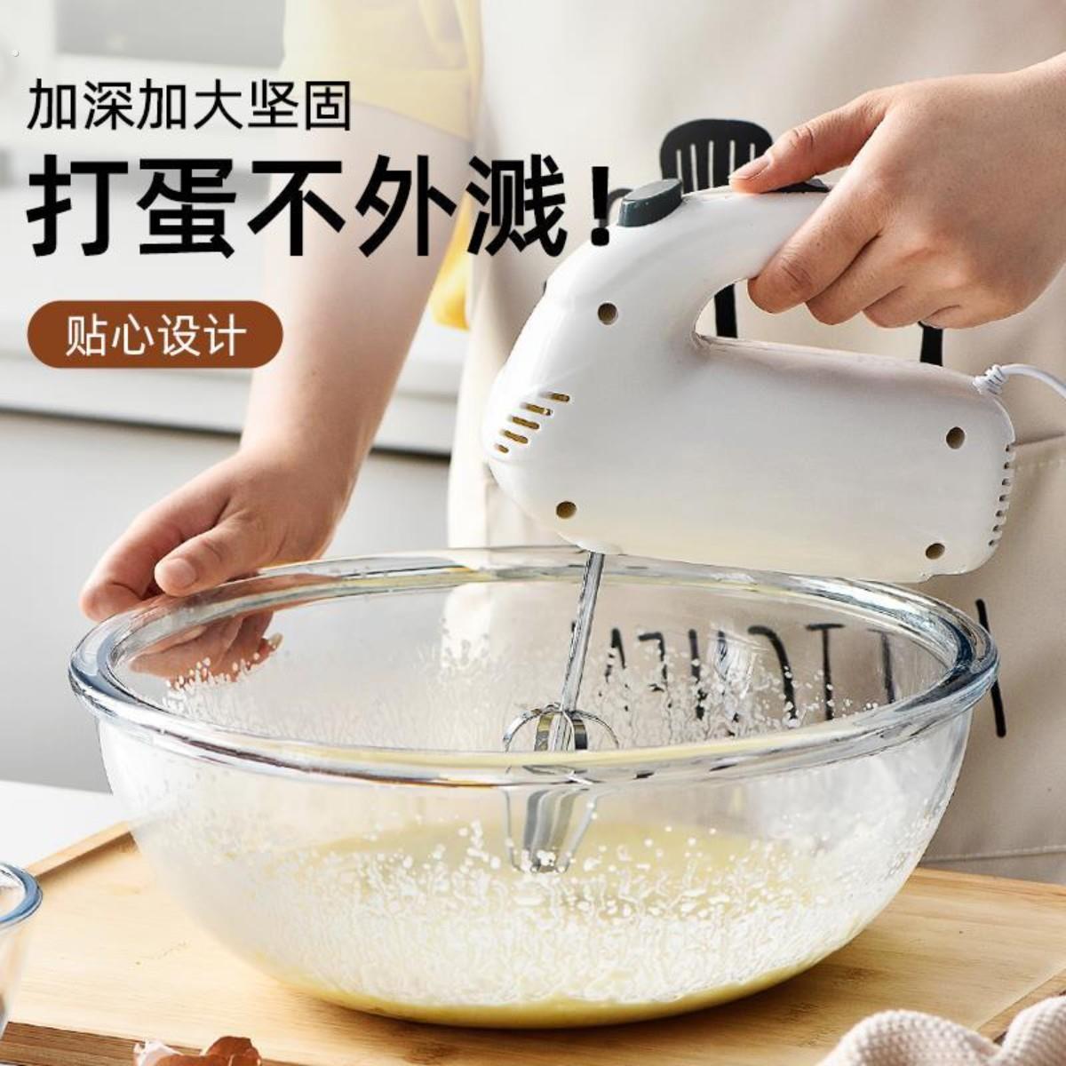 厨房大号带盖油碗耐高温盆子发面烘焙揉面家用玻璃和面盆打蛋活面