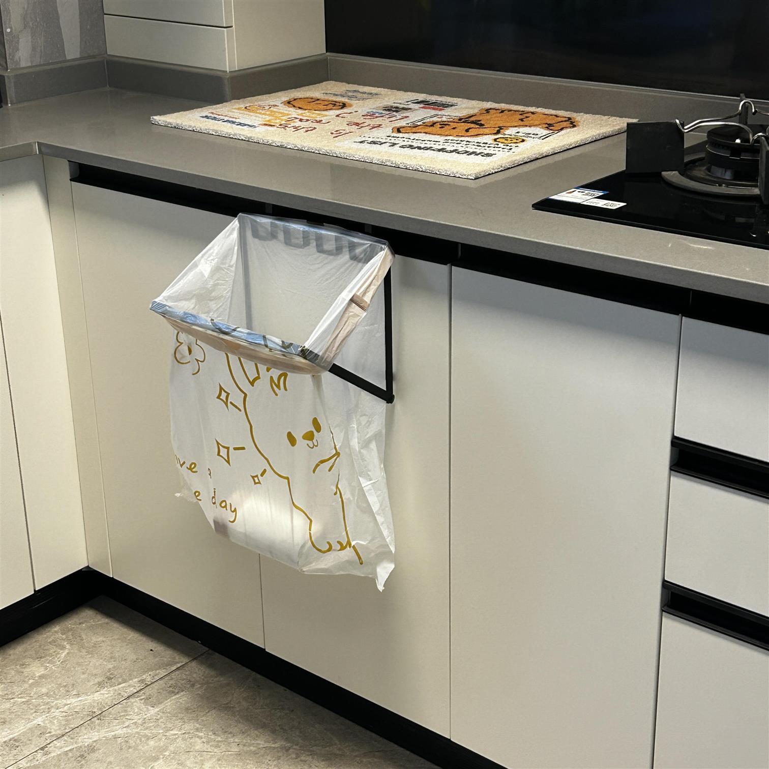 省空间厨房垃圾桶壁挂免打孔垃圾架可折叠收纳实用居家好物