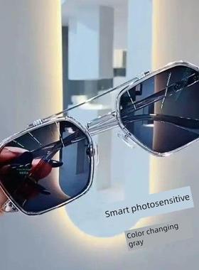 采购产品光致变色双光束男士太阳镜，防紫外线驾驶，户外暴徒直播