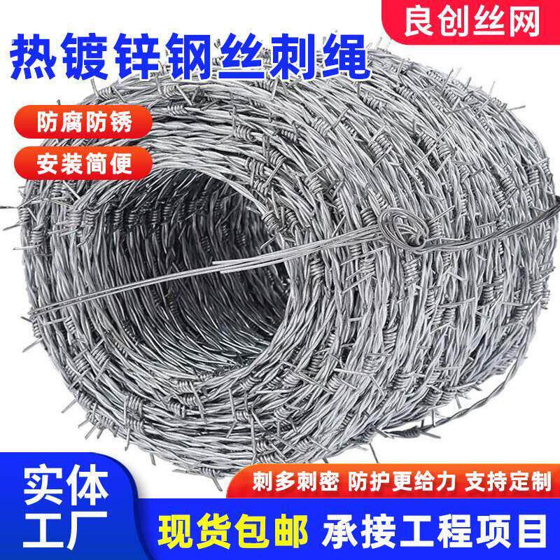 钢丝防盗网防盗刺绳带刺防护钢丝网热镀锌防爬铁蒺藜围墙刺铁丝