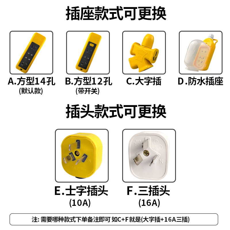 纯铜户外防冻电缆线3芯电线1.5 2.5 4平方护套线电源软线插头带线