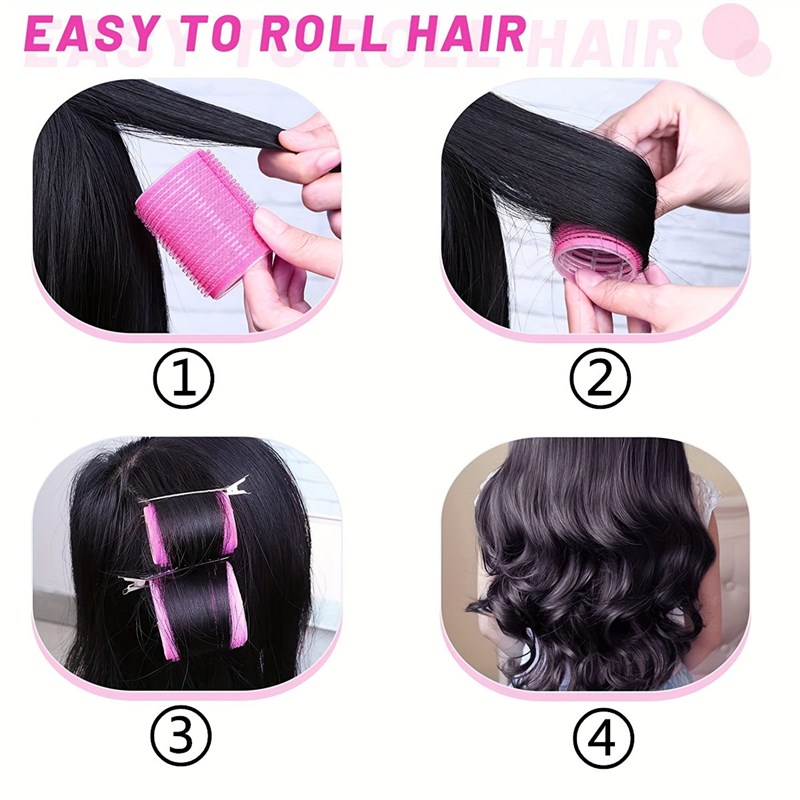 卷发筒带夹子套装塑料卷发器自粘美发魔术卷懒人八字刘海卷空气刘