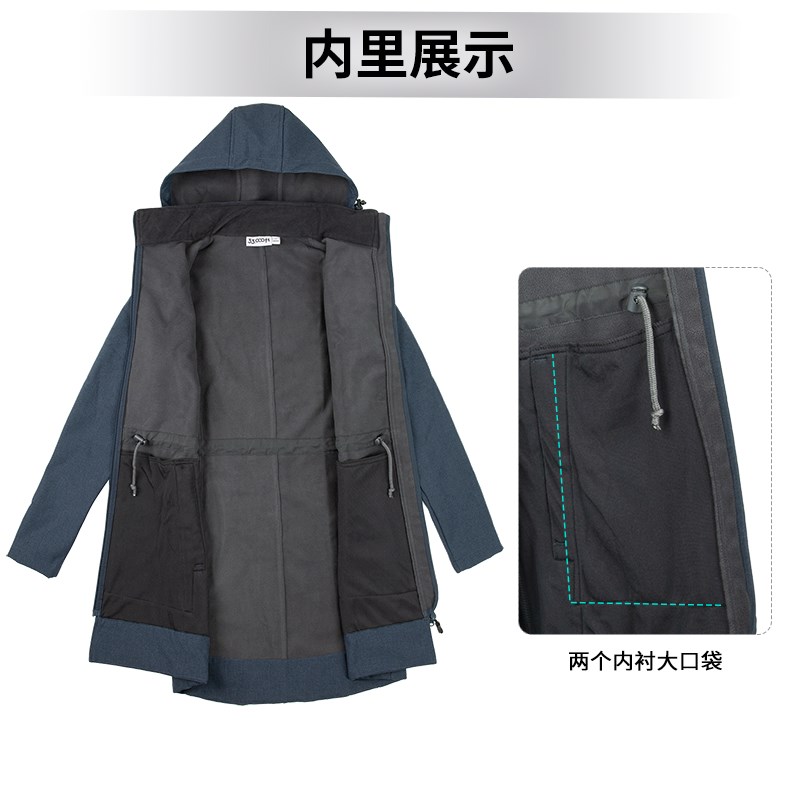 33000ft北欧户外冲锋衣女复合布抓绒内里秋冬防风防水徒步中长款