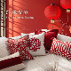萬見「红承福岁」法式 红色新年高级抱枕新中式 马年轻奢沙发靠枕