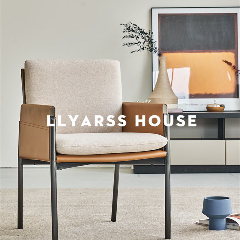 优选LLYARSS利亚斯/餐椅/有扶手/意式极简/布艺餐厅座椅/HYS