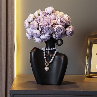 优选新款 饰小众艺术插花 陶瓷花瓶摆件客厅插花现代电视酒柜玄关装