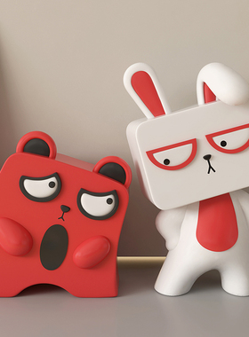 电视柜摆件卡通家居饰品玄关入户软装高级感奶油风样板房装饰小众