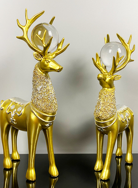 创意欧式麋鹿桌面摆件客厅酒柜电视柜玄关家居装饰品乔迁结婚礼品