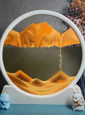 流沙画摆件沙漏办公室客厅桌面卧室书桌圣诞男女生日礼物创意装饰