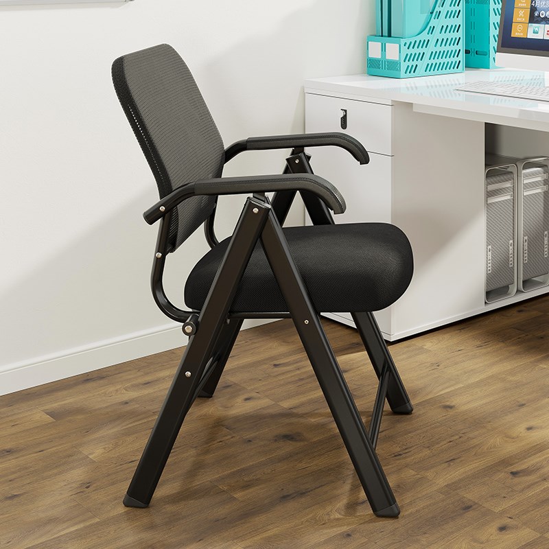 电脑椅家用折叠办公椅舒适久坐会议培训椅免安装家用书桌靠背椅子