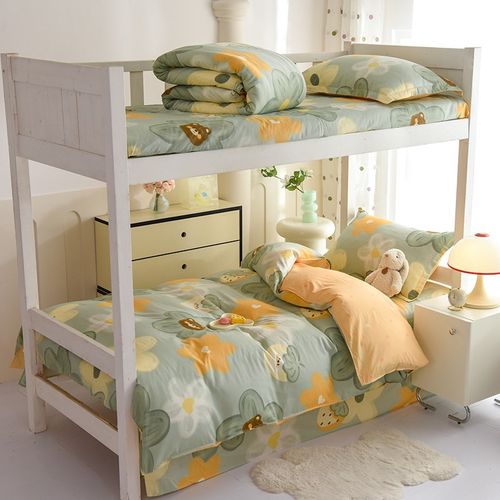 优选学生宿舍三件套单人卡通床上用品床单床被套四件套全棉2024磨