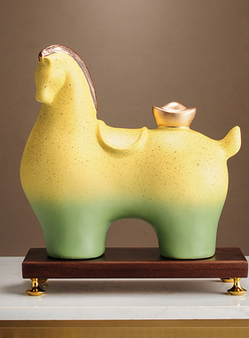 马上有钱摆件客厅博古架酒柜电视柜高档装饰品办公室乔迁开业礼物