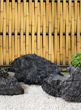 优选户外仿真假石头造景英德石玻璃钢青龙石雕塑落地摆件转角橱窗