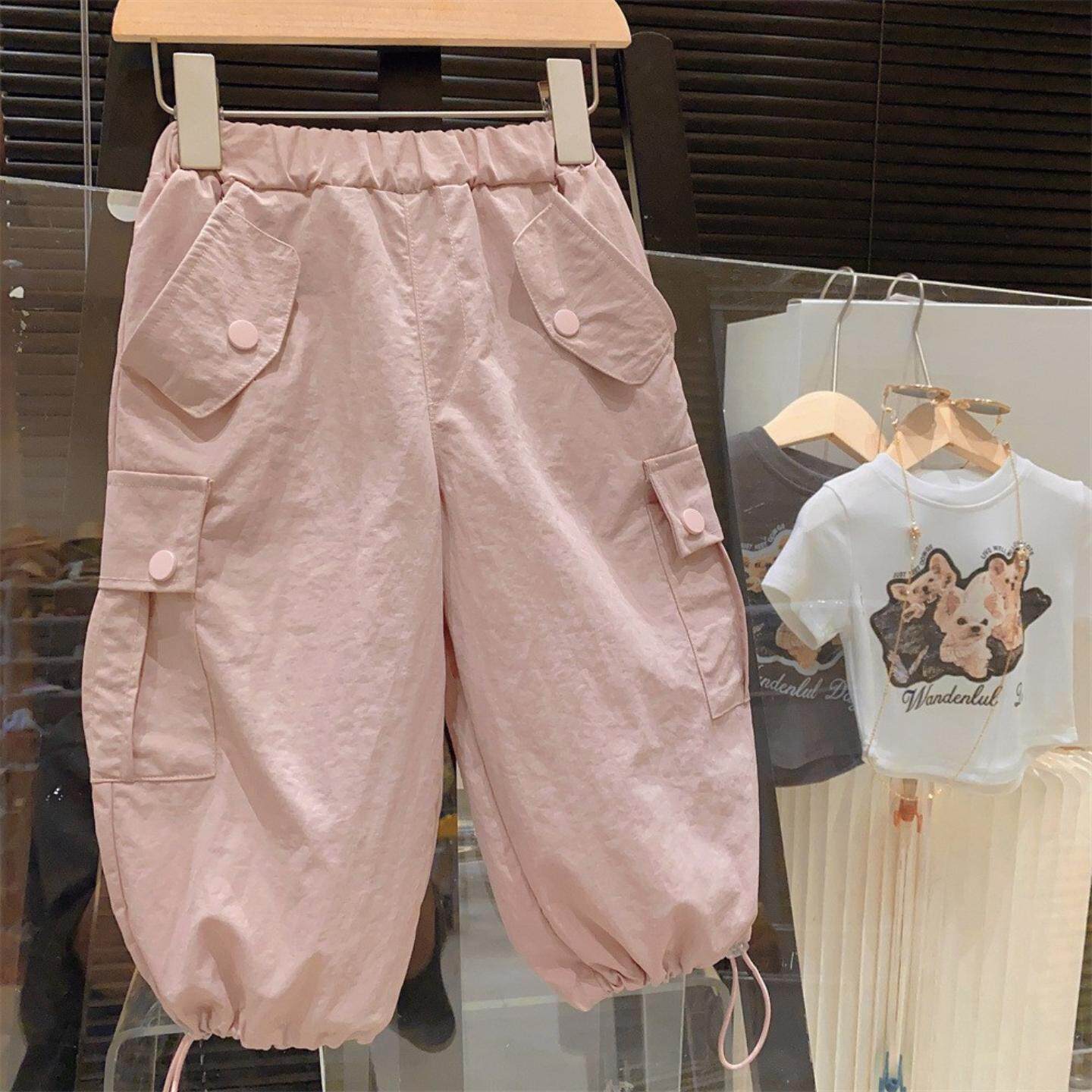 现货！韩国童装2024男童韩系套装中小童时尚工装裤春秋夏潮童裤子