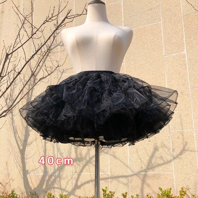 Lolita裙撑超暴力无骨软纱撑洛丽塔短cos飞天蓬蓬裙衬黑色裙撑