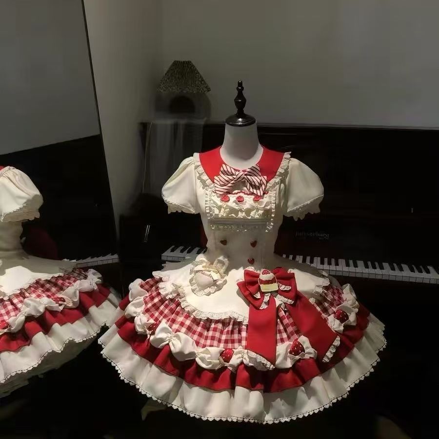 【兔绒莓奶芙全款现货】咸点点原创Lolita洋装洛丽塔公主裙连衣裙