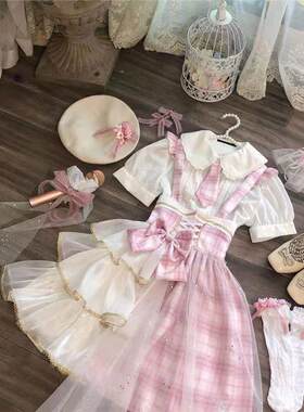 小木鱼工作室lolita樱之恋少女小偶像打歌服jk制服背带裙洛丽塔裙
