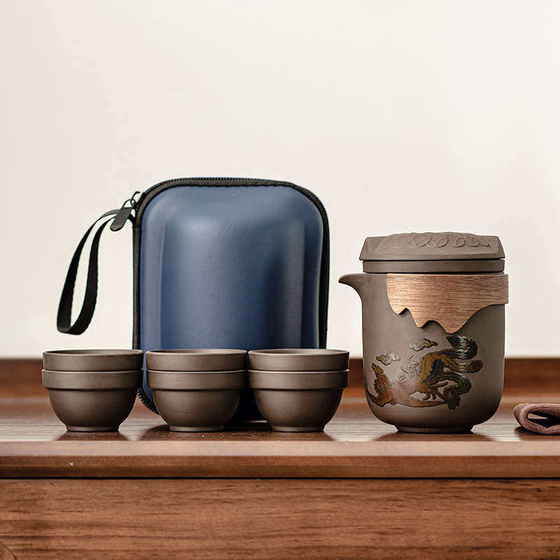 变色紫砂功夫旅行茶具茶壶家用会客礼品茶杯茶盘茶器整套装便携式,餐饮具,旅行茶具,淘宝优惠券,粉丝福利购,淘宝优惠卷