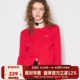 麻花针织开衫 GENERAL IDEA新年红色毛衣女韩系设计感新款